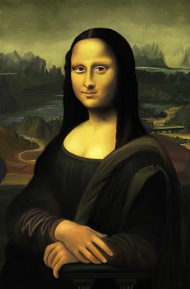 Reproduction de La Joconde en peinture numérique
