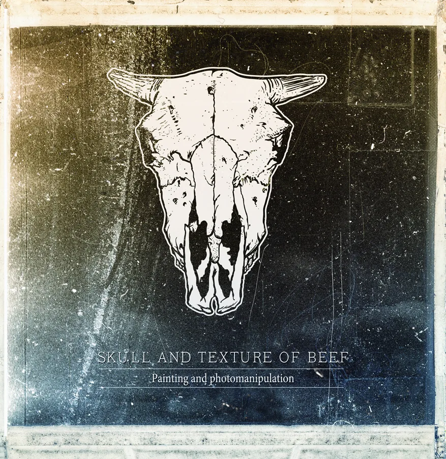 Composition graphique Skull and Beef
